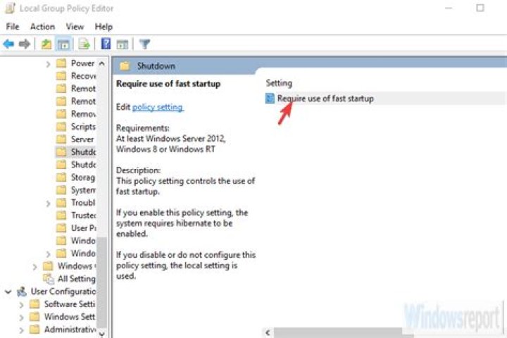require use of fast startup local GPE disable fast startup disable fast startup windows 10 registry
