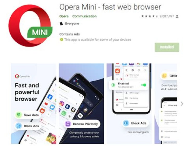 low ram browser android