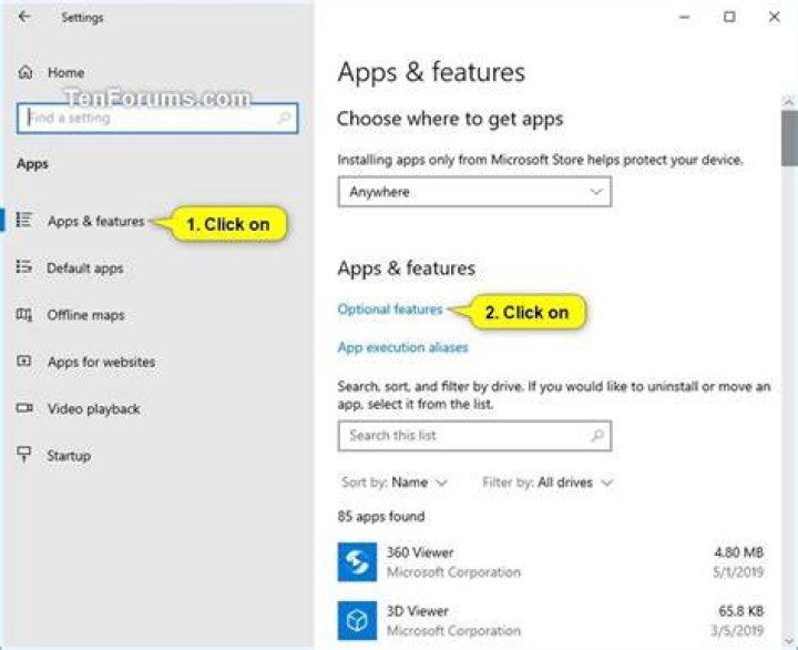 manage optional settings apps & features Windows Media Player has stopped working