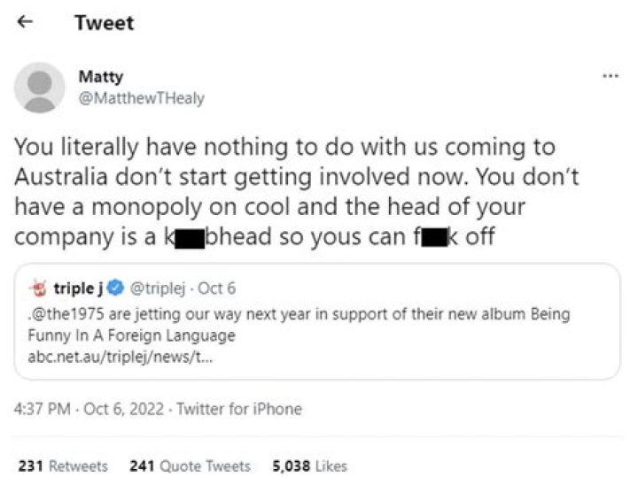 Matty Healy Twitter