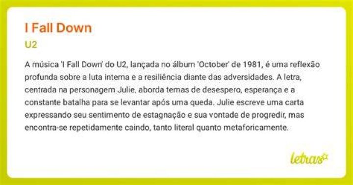 Meaning of I Fall Down by U2