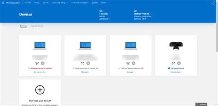 microsoft account - devices xbox one