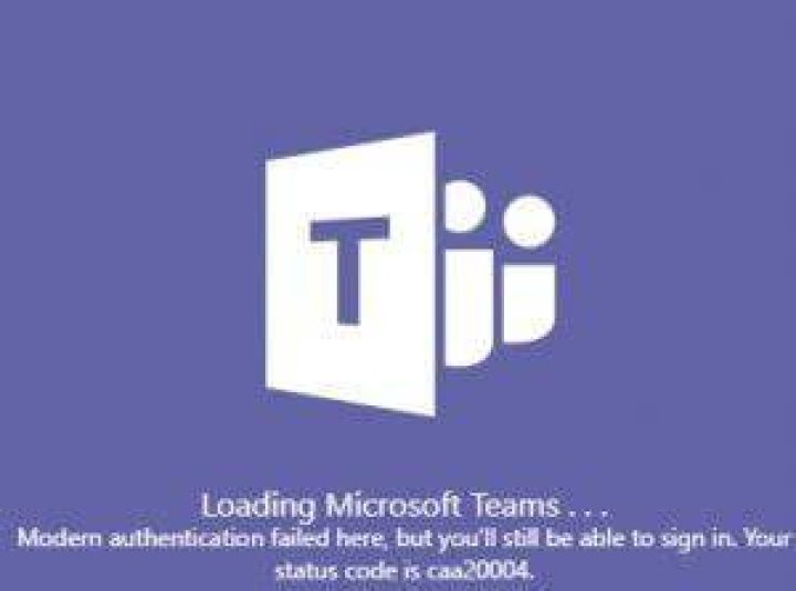 Microsoft Teams error code caa20004