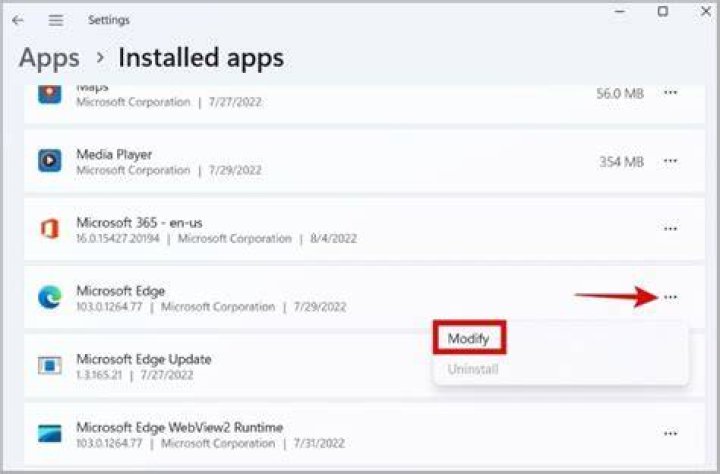 Modify Microsoft Edge.