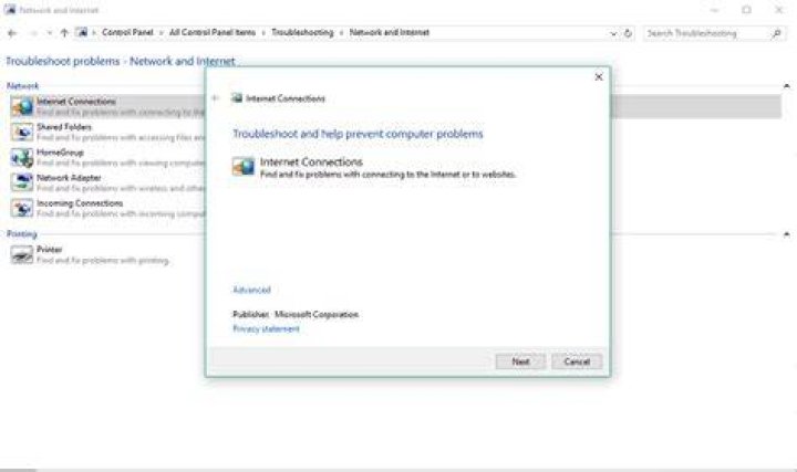 network troubleshooter anniversary update