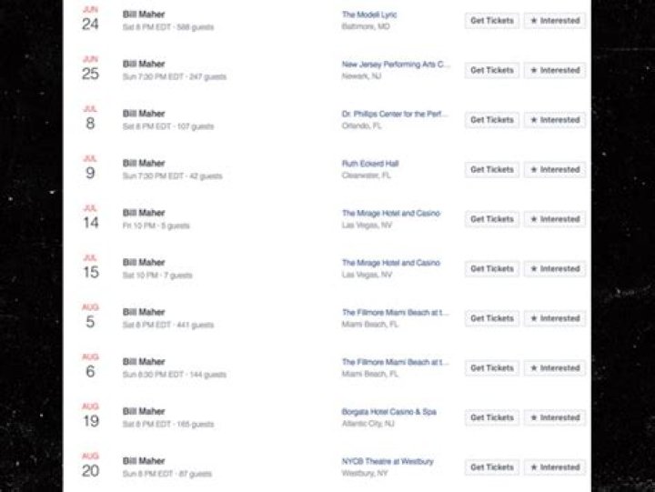 No Bill Maher tour dates have been canceled Miami Herald