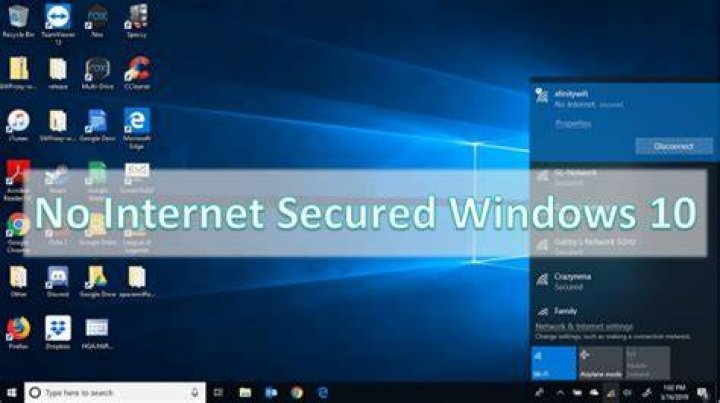 No Internet secured Windows 10 laptop