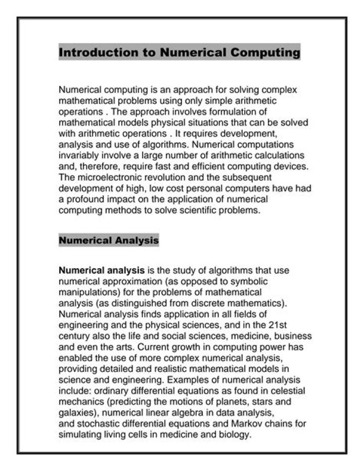 Numerical computing - numerical computing software
