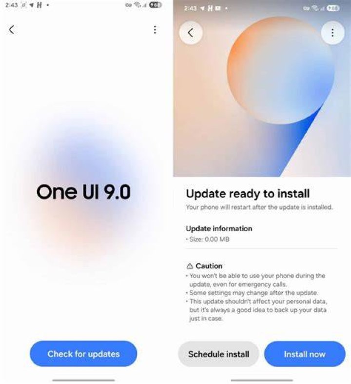 One UI 3.0 Features Power Menu