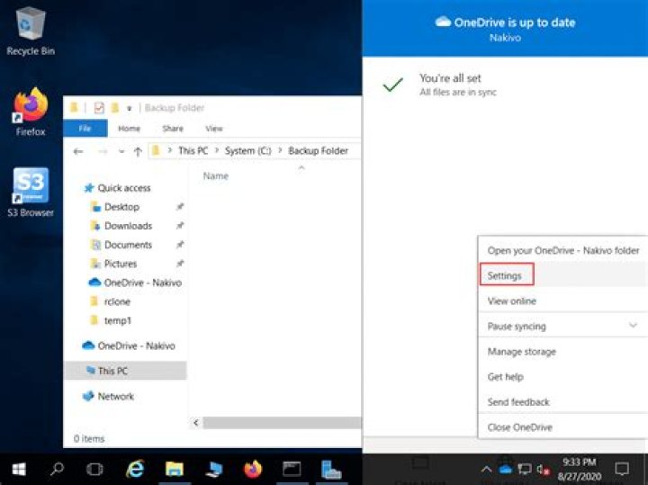 onedrive settings