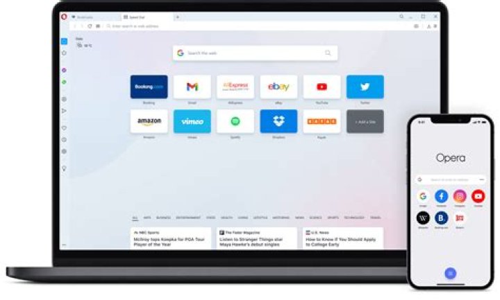 Opera browser interface.