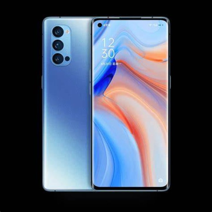 Oppo Reno 4 Pro 5G rear logo pattern close up Oppo Reno 4 Pro 5G rear logo pattern close up