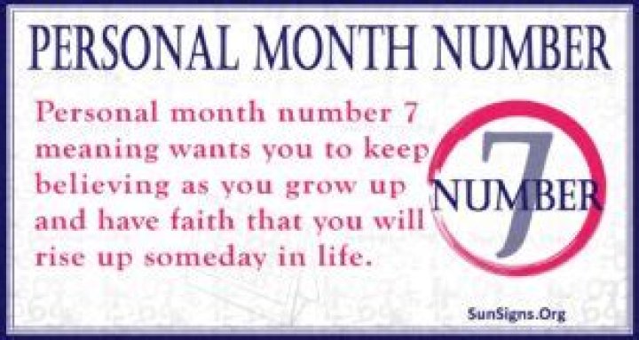 Personal month number 7