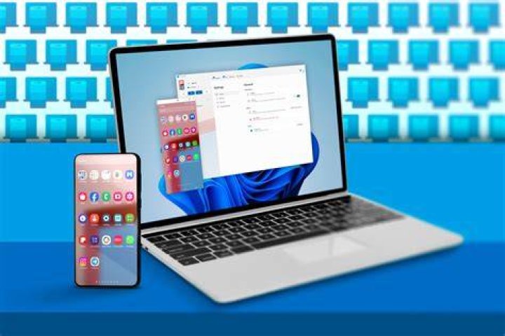 Phone on laptop