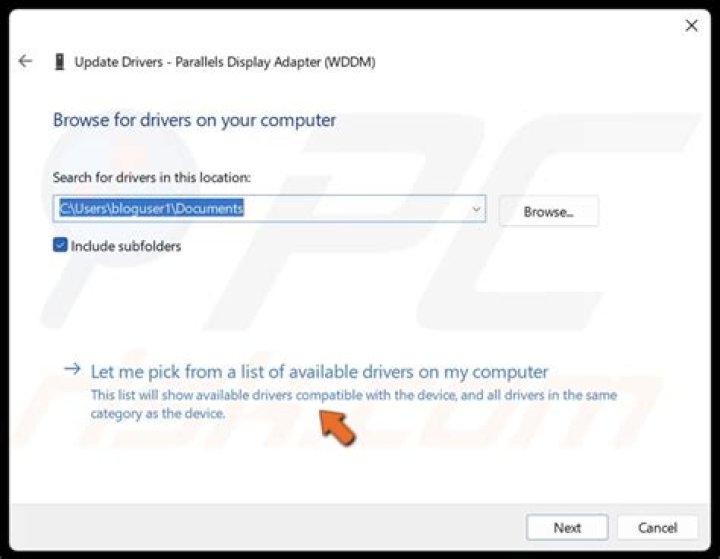 pick from a list of available drivers skype video doesn't work