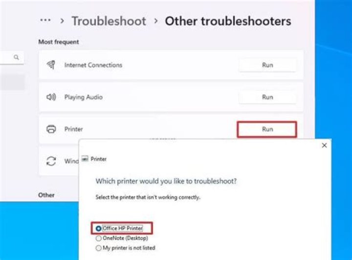 printer troubleshooter control panel