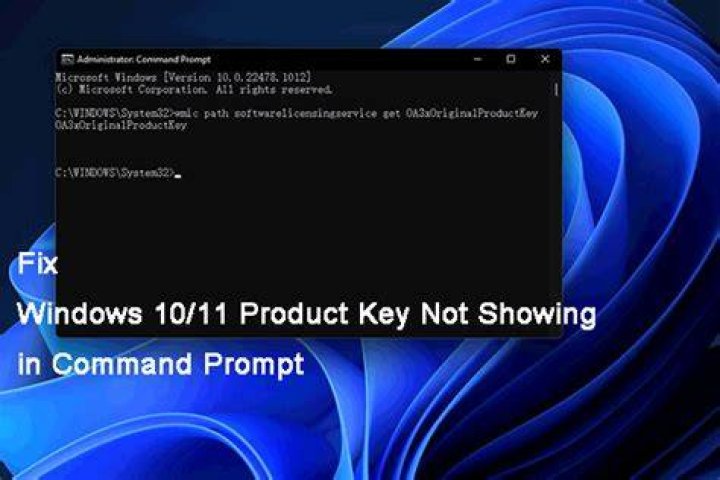 Product key not showing in Command Prompt