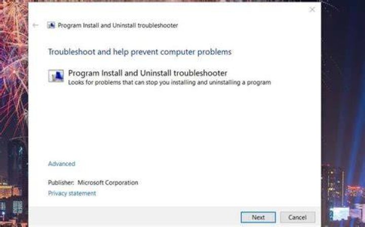 program install troubleshooter