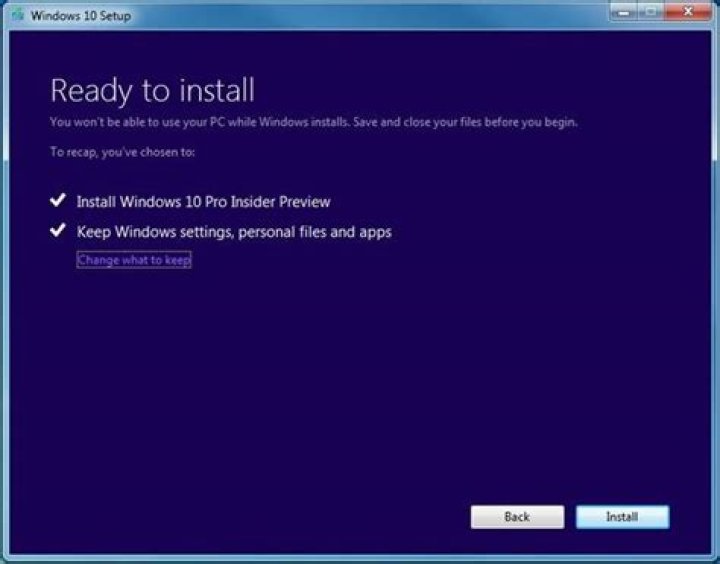 ready to install windows 10