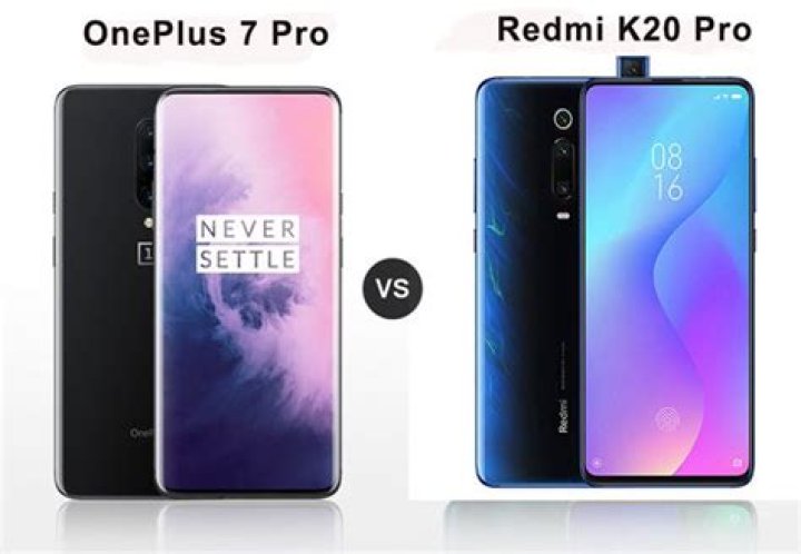 Redmi K20 Pro vs OnePlus 7 showing camera modules Redmi K20 Pro vs OnePlus 7 showing camera modules
