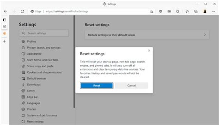 Reset Microsoft Edge settings.