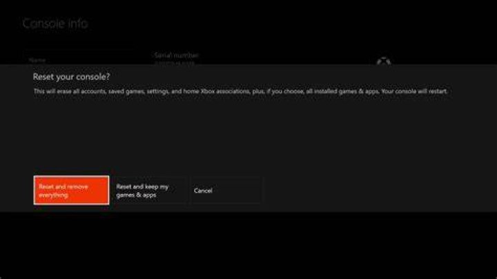 reset xbox one console