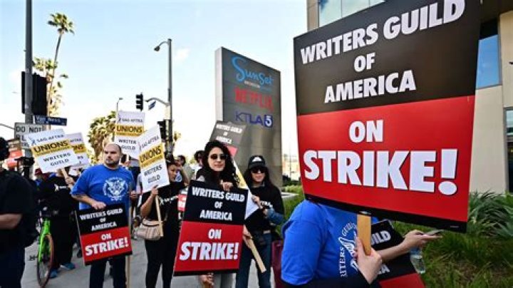 Robert Klein joins WGA strikes in NYC.