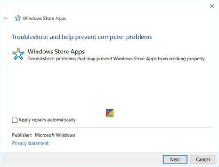 run windows store app troubleshooter