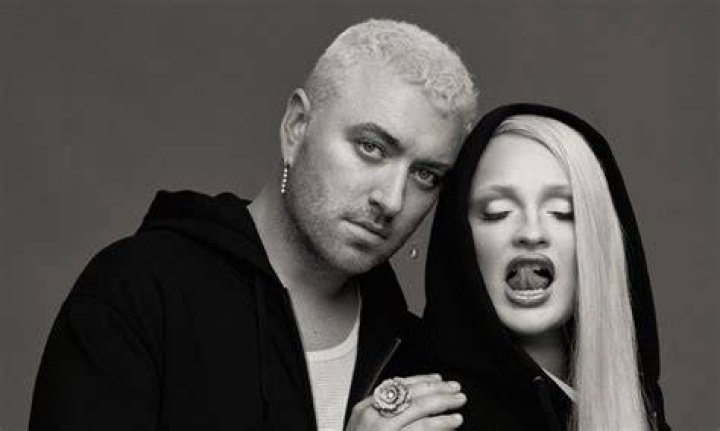 Sam Smith and Kim Petras accepting Best Pop Duo/Group Performance at the 2023 Grammy Awards.
