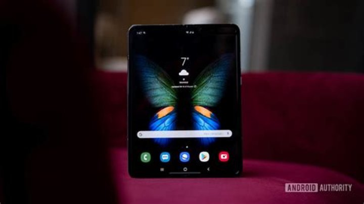 Samsung Galaxy Fold tablet mode in hand