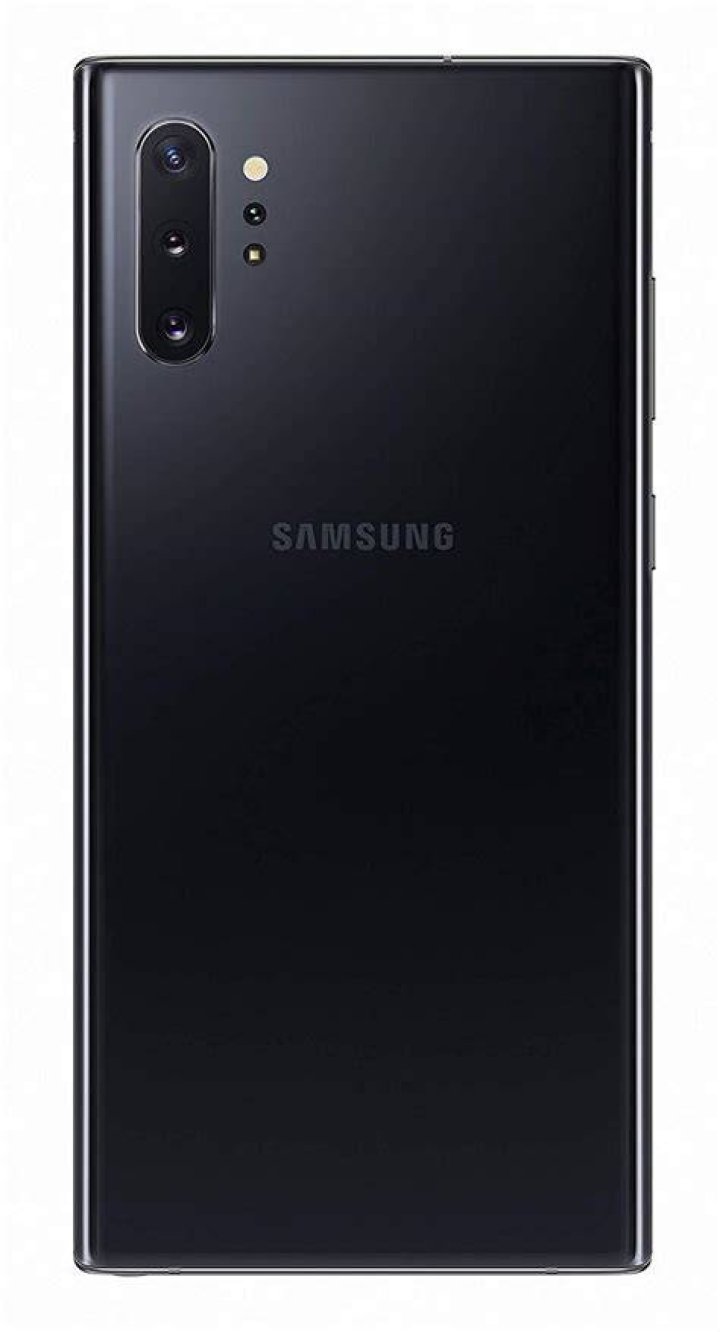Samsung Galaxy Note 10 back view with S Pen on an angle Samsung Galaxy Note 10 back view with S Pen on an angle