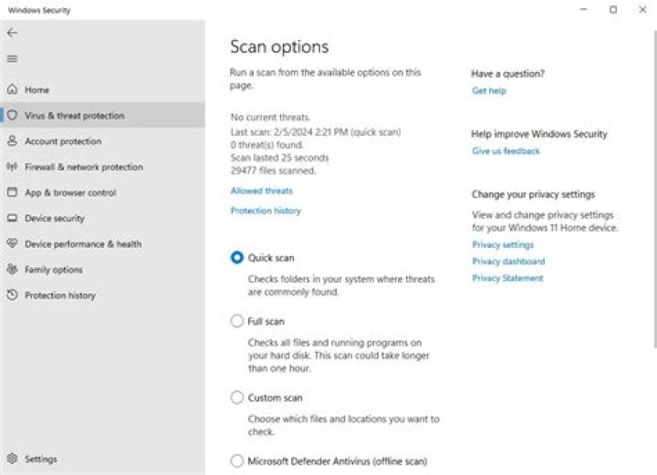 The Scan options option Scan options Windows Error Reporting Event ID 1001