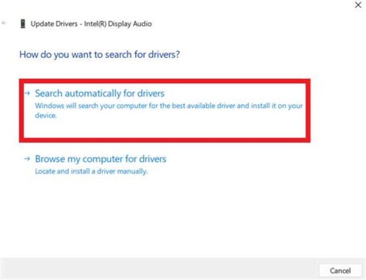 Search automatically for drivers