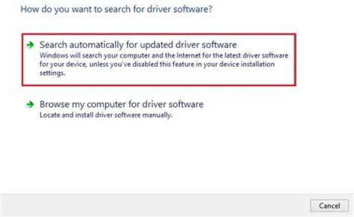 search for driver automatically