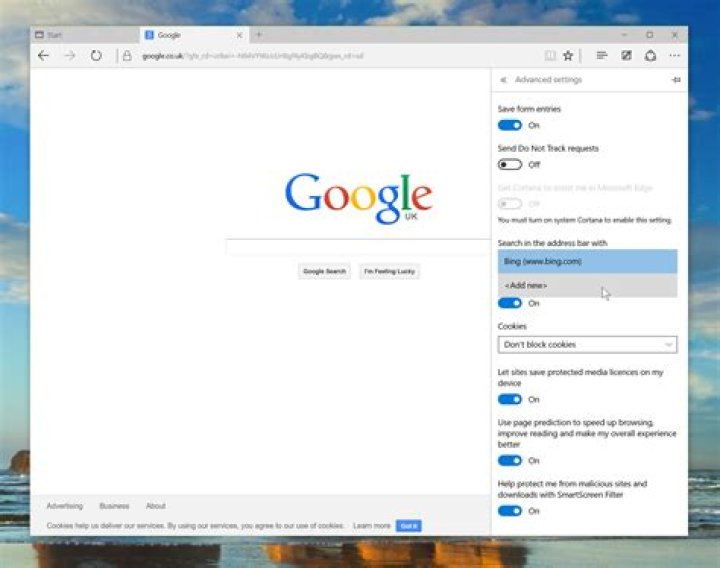 Search Microsoft Edge.