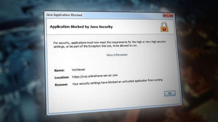 Security settings have blocked a self-signed Java application