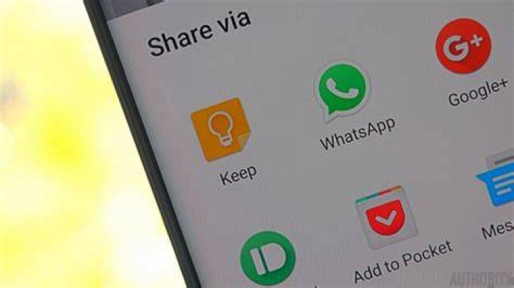 Share picker Google Keep Pushbullet Pocket WhatsApp