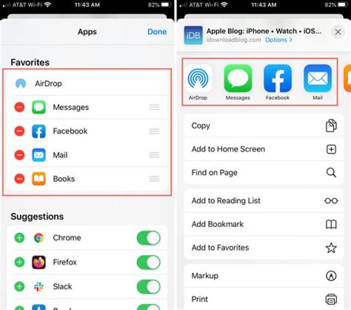 Share sheet iOS