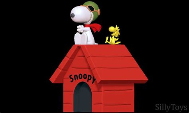 Snoopy flying on his doghouse