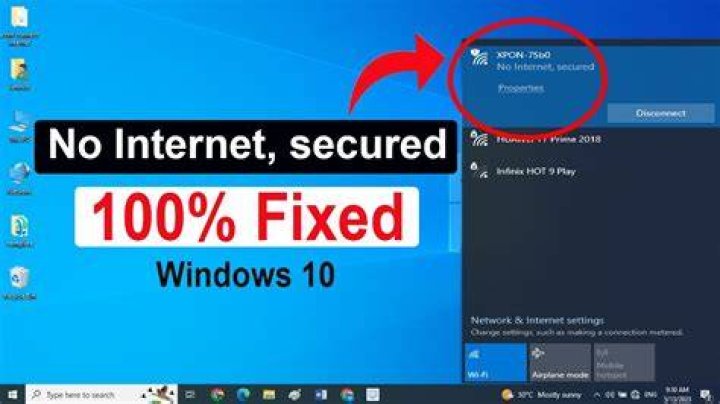 [Solved] No Internet secured in Windows 10