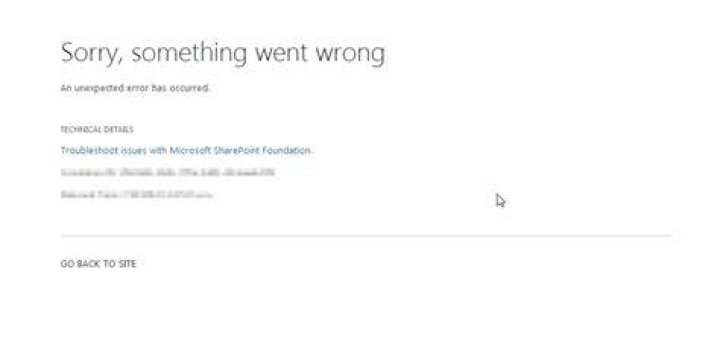 Sorry, something went wrong error in SharePoint 2013