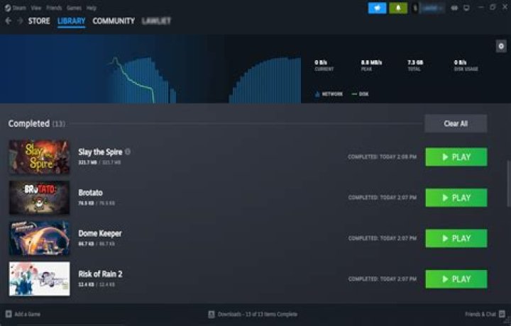 steam downloads