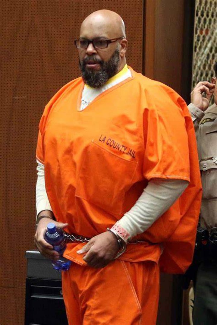 Suge Knight talking in a yellow shirt