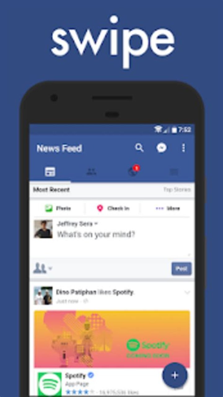Swipe for Facebook screenshot 2019 Swipe for Facebook screenshot for the best facebook alternatives list