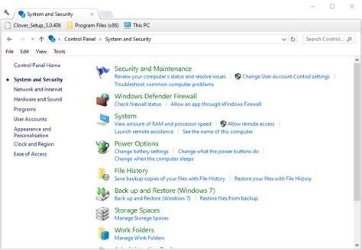 System and Security Control Panel applets System and Security applets recovery disk vs repair disk key differences