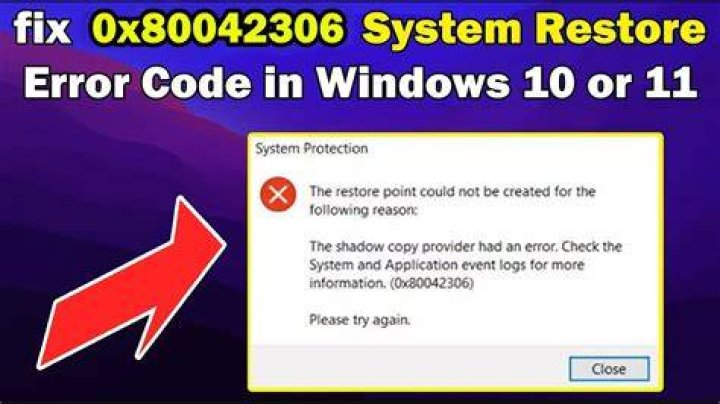 System Protection window Error Code 0x81000019 on Windows 10