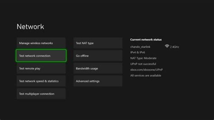 test network connection xbox one