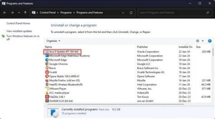 The Programs and Features applet AppVShNotify