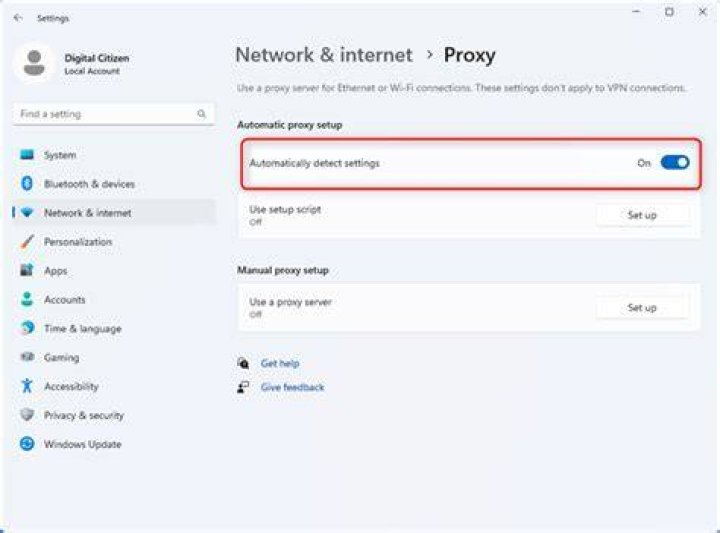 The Proxy option windows 11 vpn not working