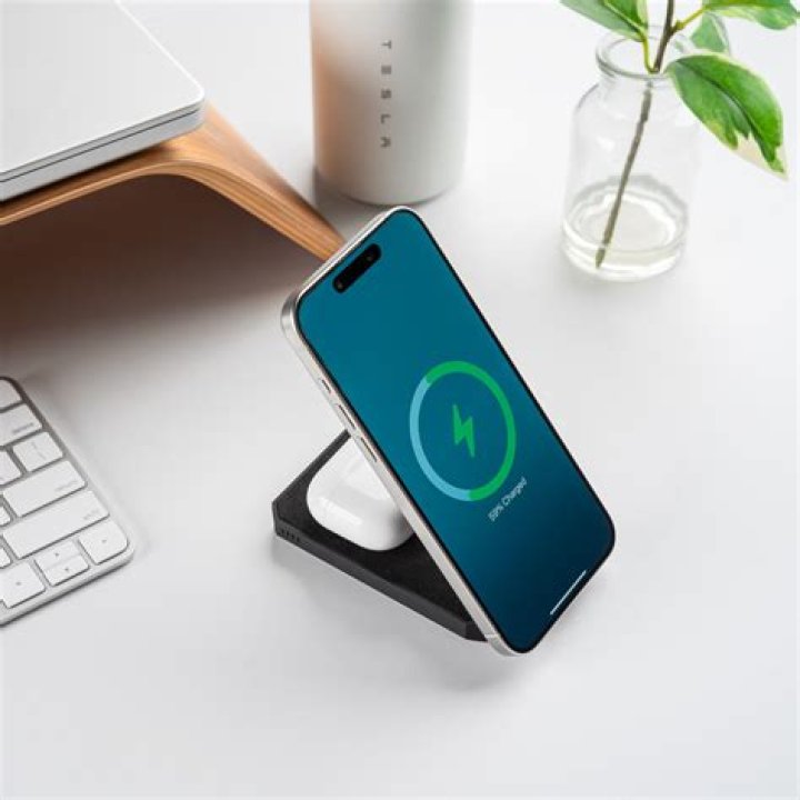 The Tesla Wireless Charger with its Type-C cable.